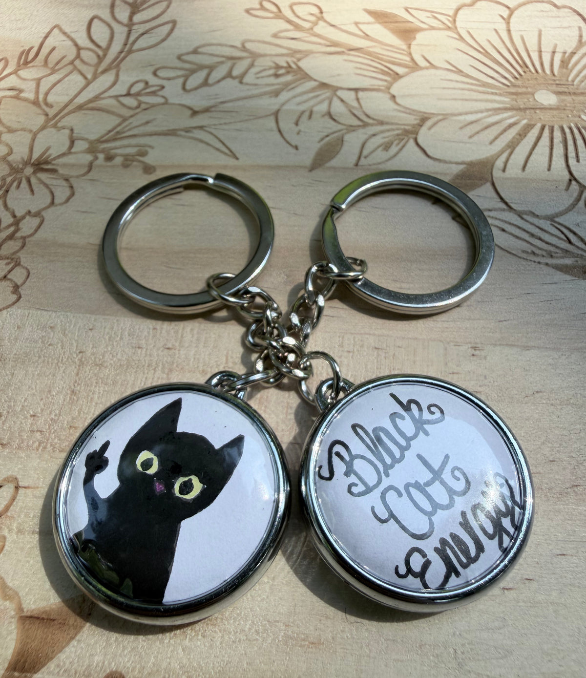 Black Cat Energy Keychain
