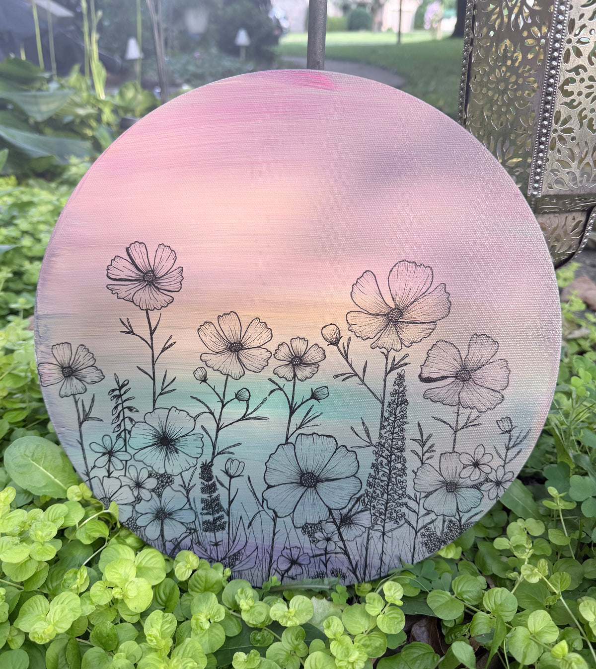 12" Canvas Round - Rainbow