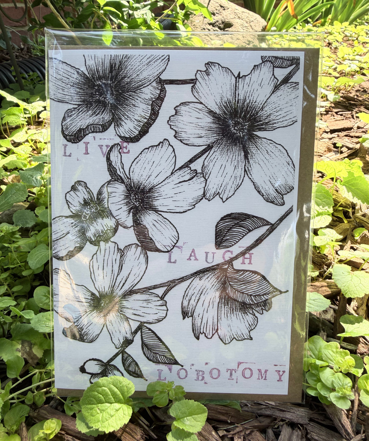 Live Laugh Lobotomy Greeting Card